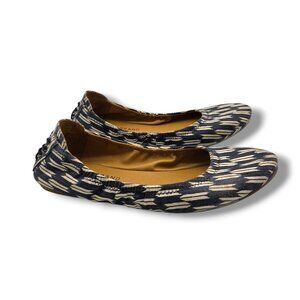 Lucky Brand Echo 2 Ballet Flats Womens 8.5 Blue Slip On Laced